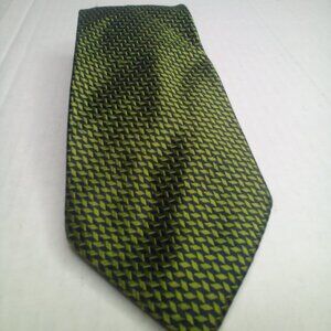 John Hill Executive Collection Men Tie Necktie Silk Green Black